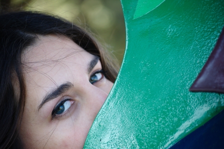 Hiding face 6の写真素材