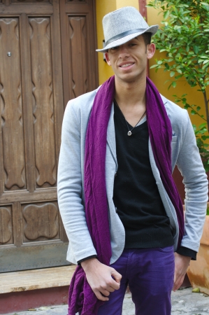 Young colored man outdoors  の写真素材