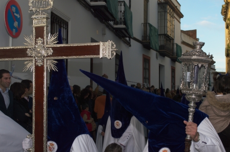 Carmona, Seville., Spain.- 24th March 2013.- Holy week procession.- Cross and Penitents 9