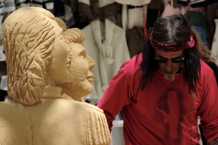 Albufeira (Portugal) 18th May 2013: Street photo: Statures made up from sand 132のeditorial素材