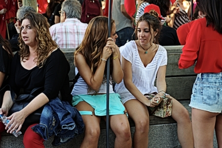 Seville (Spain) 1st June 2013: Demonstration against the government. Waiting dor the start 66のeditorial素材