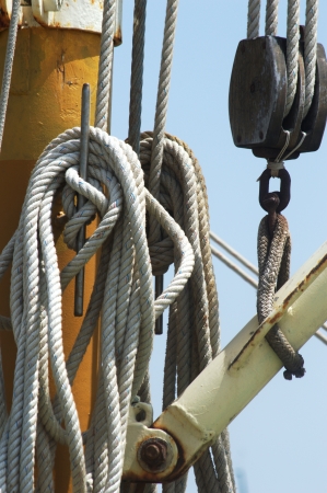 San Fernando (Cadiz) Spain, 30th June 2013: Ropes at a ship 44のeditorial素材