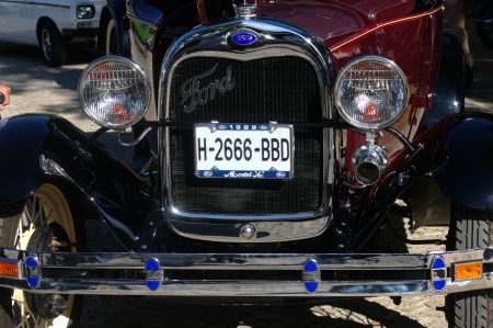 Carmona  Seville Spain  20th Otober 2013 Old car concentration  37  Detail of an old Fordのeditorial素材