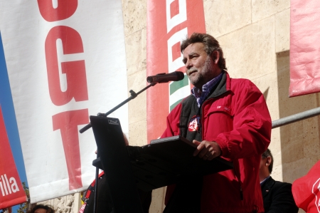 Seville  Spain  24th November 2013 Protests against the Government cuts 34  Speakersのeditorial素材