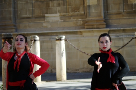 Seville, Spain, 26-01-2014- Flamenco dancing in the street 15のeditorial素材
