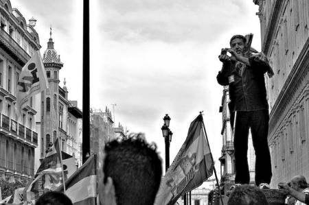 Sevilla 28 2-2014  Andalusia Day  Protest demonstration 24  The photographerのeditorial素材
