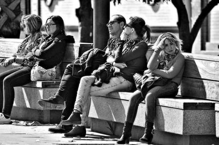 Sevilla 28 2-2014  Street photography - People in the street - Gray variationのeditorial素材