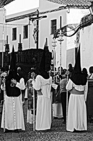 Carmona  Sevilla  Spain 13th April 2014 Procession of the Holy Week 68  Saint Philip brotherhoodのeditorial素材