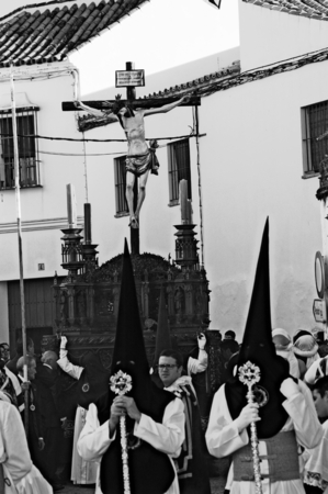 Carmona  Sevilla  Spain 13th April 2014 Procession of the Holy Week 67  Saint Philip brotherhoodのeditorial素材