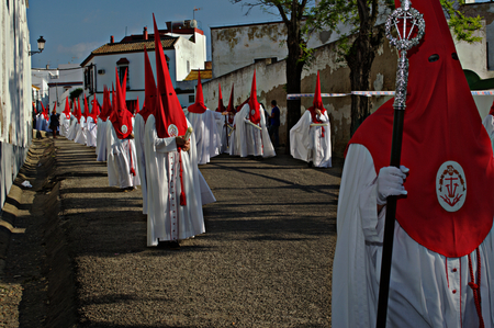 Carmona  Sevilla  Spain 13th April 2014  Procession of the Holy Week  54  Saint Blas brotherhoodのeditorial素材