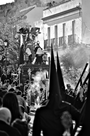 Carmona  Seville  Spain, 16th April 2014  Holy Week celebrations  Saint Francis brotherhood...