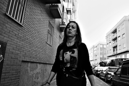 Madrid Spain  16th May 2014  Street photography 38 Lady walking in the streetのeditorial素材