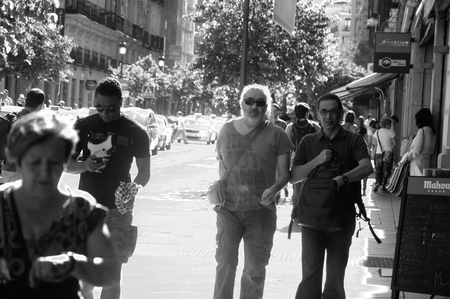 Madrid Spain  16th May 2014  Street photography  Family on walk 26のeditorial素材