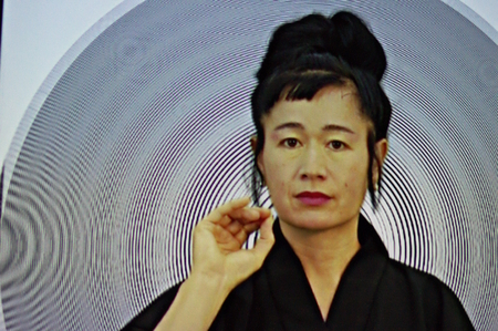 Sevilla, Spain, 25th June 2014 - Art - lady on the tellyのeditorial素材