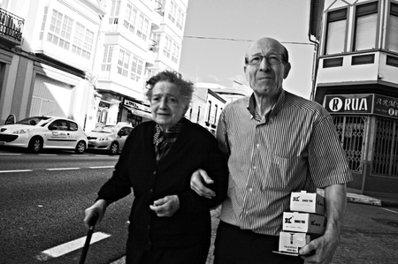 Melide - Galicia -  Spain  - 14th July 2014 - Report on «The way to Saint James»  Nineteen  - Old Peopleのeditorial素材