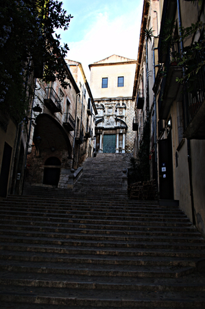 A street in old Girona (Spain)のeditorial素材