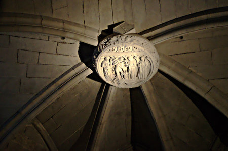 Detail of a church in Girona (Spain)のeditorial素材