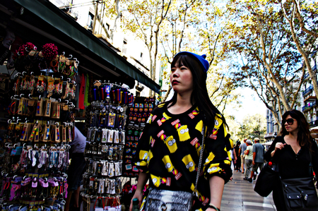 Barcelona (Spain) - 17-10-2014 Urban life -  Japanese young woman