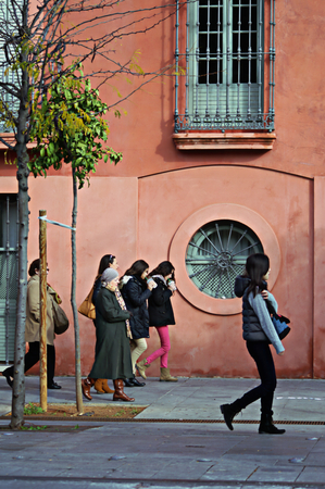 Seville (Spain) 29th November 2014 Urban Life 51 - People walking in the streetのeditorial素材