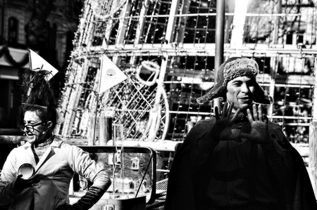 Granada (Spain) 2nd January 2015 - Theatre in the streetのeditorial素材