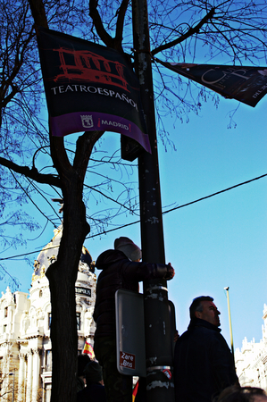 Madrid 31 January 2015 - Demonstration on behalf of PODEMOS, the new left party-のeditorial素材