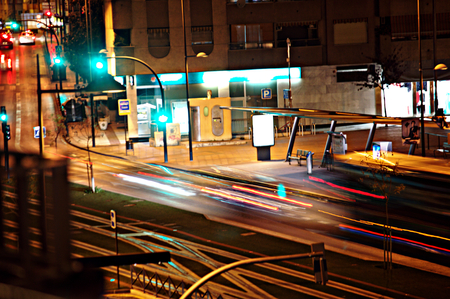 Granada (Spain) 28th March 2015 Urban life. Traffic at night