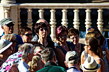 Spain Seville 2nd June 2015 Urban life. Standers byのeditorial素材