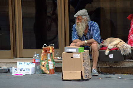 Seville Spain 2nd June 2015  Urban life: Homelessのeditorial素材