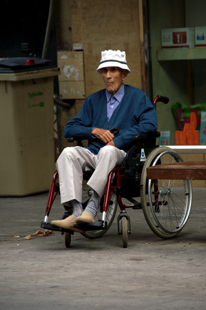Sevilla - Spain - 19 July 2015 Urban life - Old handicappe4d manのeditorial素材