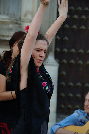 Granada, Spain, 26 August 2015 - Urban life - flamenco in the streetのeditorial素材