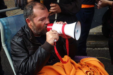Sevilla, Spain, 17th October, 2015 Demonstration in behalfof a hunger strikerのeditorial素材