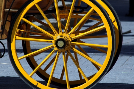 Yellow cart wheelのeditorial素材
