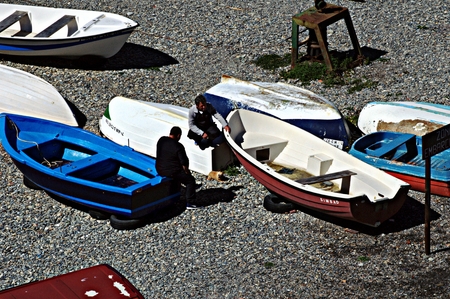 AlmuÃ±ecar, Granada, Spain, 20th March 2016 -Young lady walking in the streetのeditorial素材