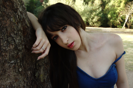 Close up to a female modelの写真素材