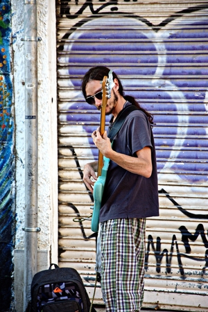 Granada, Spain, 1st October 2016- Urban life, Street band performing