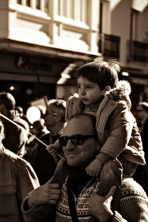 Seville, Spain, 15th January 2017 - Pollitical demonstration in behalf of the heath Serviceのeditorial素材