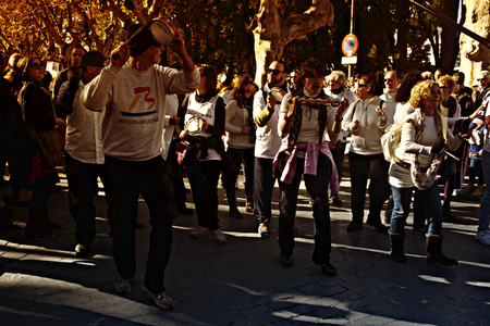 Seville, Spain, 15th January 2017 - Pollitical demonstration in behalf of the heath Serviceのeditorial素材