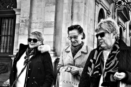 Seville, 8th February 2017 - Urban life. People walking in the streetのeditorial素材