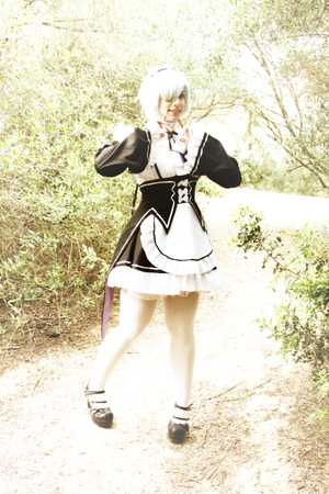 The manga model, a cosplay photo sessionの写真素材