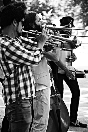 adrid 27th May 2017 - Urban life. A jazz band in the street