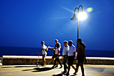 Granada, 23rd June 2017 - Homage to Edward Hopper. La Carihuela Beachのeditorial素材