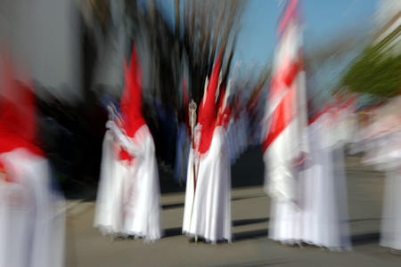 An abstract approach to a Holy Week procession in Carmona (Seville)の写真素材
