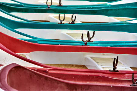 This is a colorful abstraction from some boats in Plazade Espaの写真素材