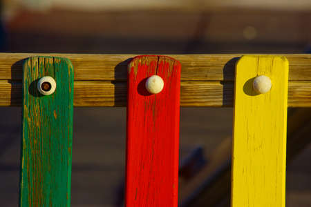 This is the centre of Paradas, a village of Seville. A colorful banister as decorationの写真素材