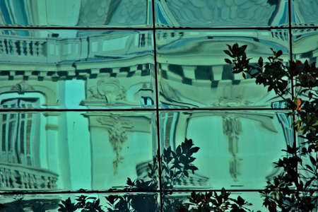 This is a modern building in the center of Granada. In the square of Queen Elisabet, the Catholicの写真素材