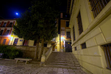 This is a beautiful place in the evenings of Granada. In winterの写真素材