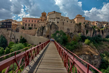 Bridge of SaintPaul in Cuenca. This is a very high bridge in Cuenca, Castilleの写真素材