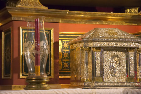 When you walk in Seville you find plenty of chapels here and there. They are unimportant humble ones. This is a good exampleの写真素材