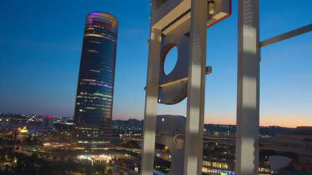 Sevilla Tower is the highest skyscraperin the city. It is in a modern commercial area. This photo...