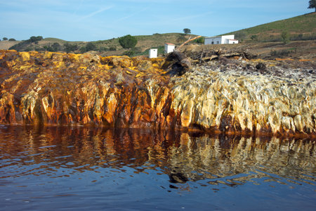Rio Tinto Mines useed to be exploited by British companies. There are ver interesting landscapes in their surroundingsの写真素材